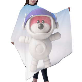Personality  3d Pink Fluffy Teddy Bear Cartoon Character Wearing A Spacesuit, 3d Illustration Hair Cutting Cape