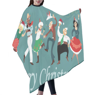 Personality  Christmas Square Dance Hair Cutting Cape