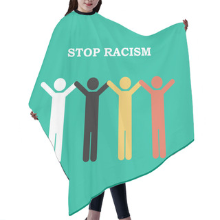 Personality  Stop Racism Icon. Together Against Racism. Hair Cutting Cape
