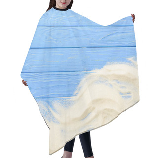 Personality  Sand Waves On Blue Wooden Background Hair Cutting Cape
