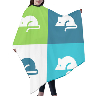Personality  Animal Testing Flat Four Color Minimal Icon Set Hair Cutting Cape