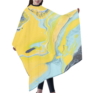 Personality  Abstract Background With Yellow And Blue Acrylic Paint Hair Cutting Cape