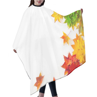 Personality  Autumn Background With Red, Yellow, Orange Maple Leaves Hair Cutting Cape