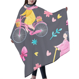 Personality  Watercolor Baby Pattern Hair Cutting Cape