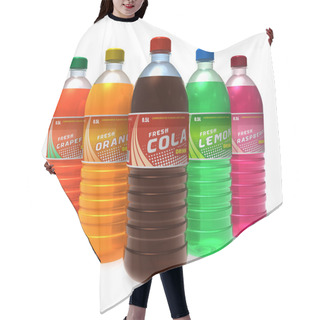 Personality  Set Of Refreshing Drinks In Plastic Bottles Hair Cutting Cape