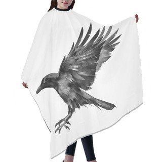 Personality  Drawn Attacking Isolated Bird Crow Hair Cutting Cape