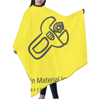 Personality  Adjustable Spanner Hand Drawn Tool Minimal Bright Yellow Material Icon Hair Cutting Cape