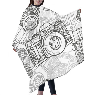 Personality  Photo Cameras Pattern Hair Cutting Cape