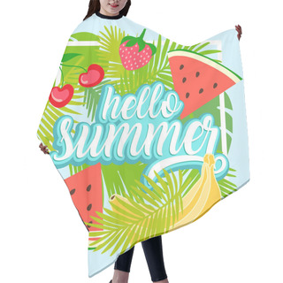 Personality  Tropical Fruit Background With Leaves Hair Cutting Cape