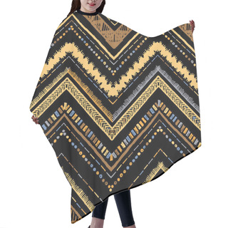 Personality  Stripes Bright Tribal Seamless Pattern With Zigzag Hair Cutting Cape