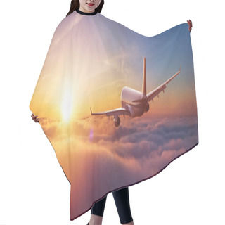 Personality  Passengers Commercial Airplane Flying Above Clouds Hair Cutting Cape