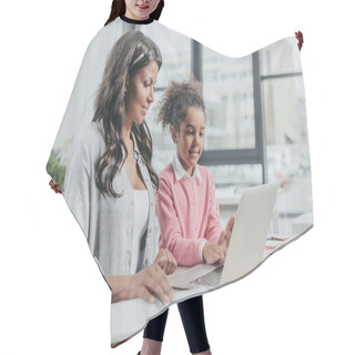 Personality  Daughter Helping Mother With Work Hair Cutting Cape