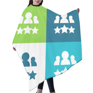 Personality  Best Employee Flat Four Color Minimal Icon Set Hair Cutting Cape