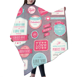 Personality  Set Of Stickers And Badges For Valentine`s Day Hair Cutting Cape