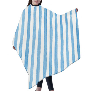 Personality  Watercolor Striped Background With Vertical Blue Stripes Hair Cutting Cape