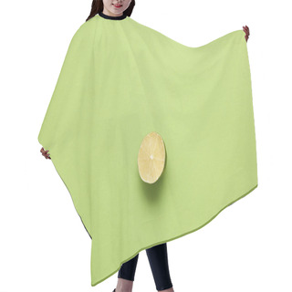 Personality  Top View Of Halved Ripe Lime On Light Green Background Hair Cutting Cape
