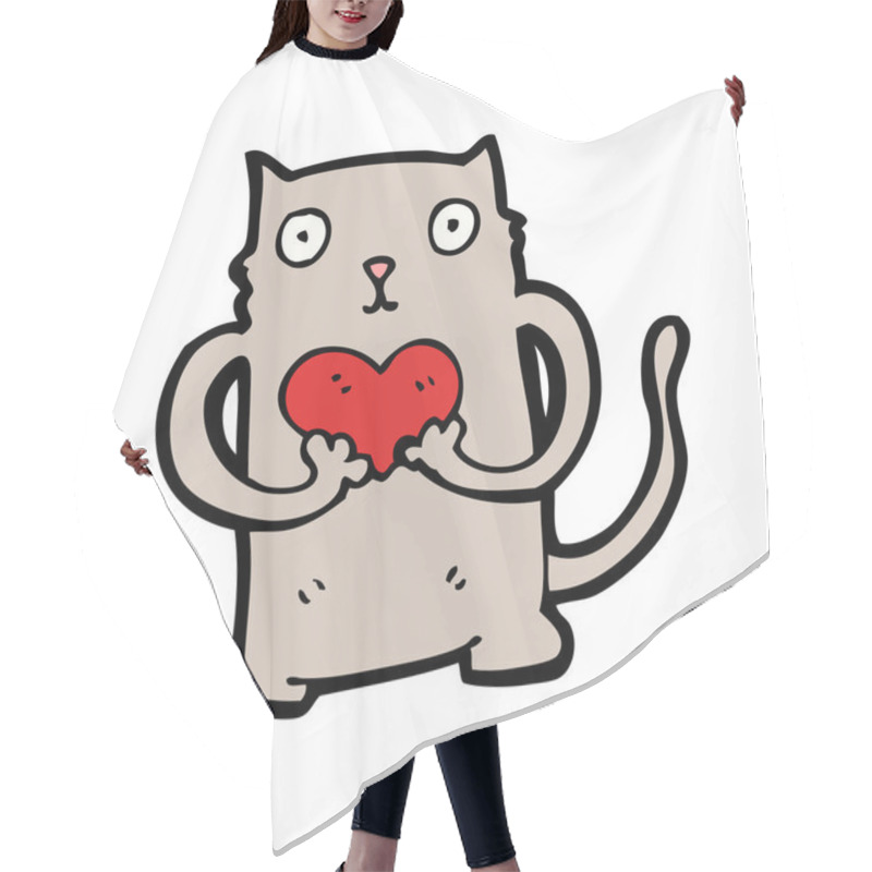 Personality  Cat With Heart Cartoon Hair Cutting Cape