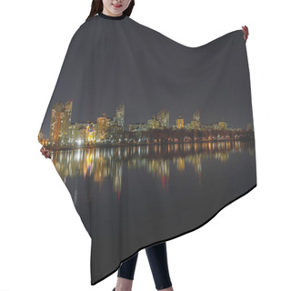 Personality  Picturesque Dark Cityscape With Illuminated Buildings, River And Night Sky Hair Cutting Cape