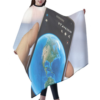 Personality  Google Earth Mobile App. Hair Cutting Cape