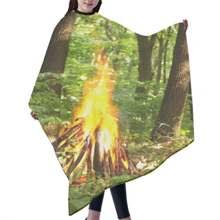 Personality  Bonfire In The Forest. Hair Cutting Cape