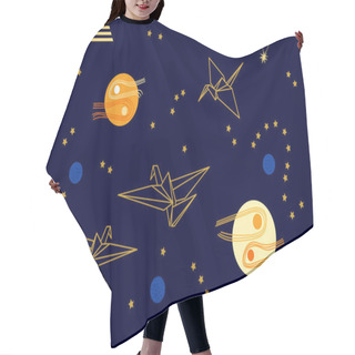 Personality  Fantasy Origami Flying In The Dark Sky.   Hair Cutting Cape