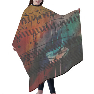 Personality  Music Retro Background Hair Cutting Cape