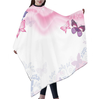 Personality  Background With Flowers And Butterflies Hair Cutting Cape