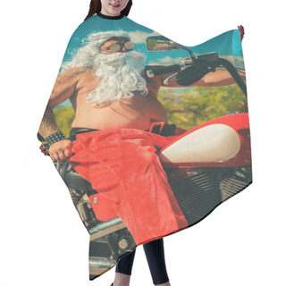 Personality  Santa On A Motorcycle Hair Cutting Cape