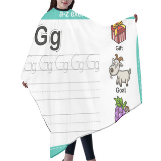 Personality  Alphabet A-z Exercise With Cartoon Vocabulary Illustration Hair Cutting Cape