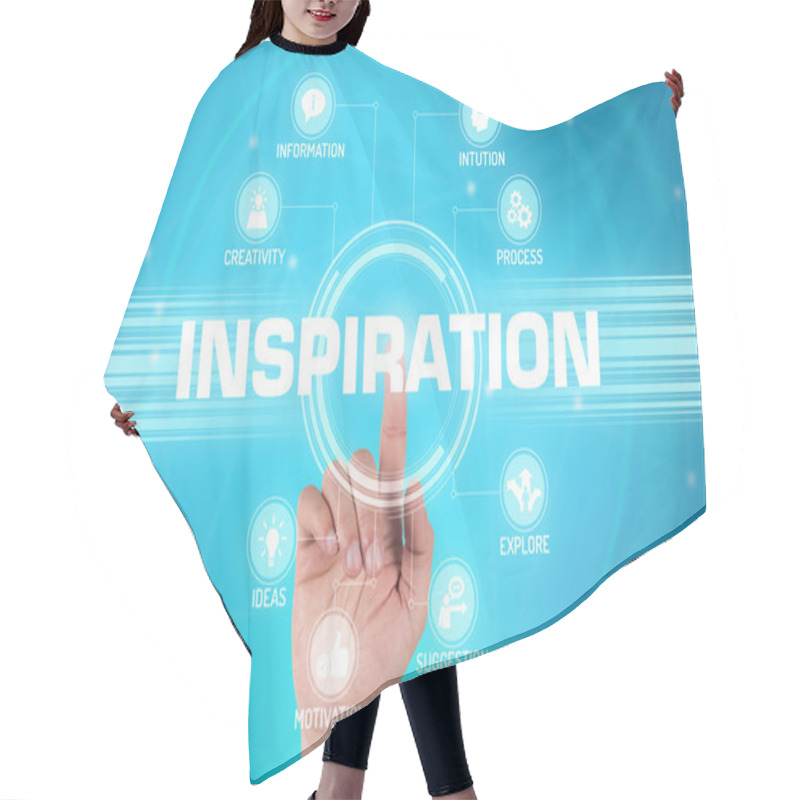 Personality  Futuristic Concept With Signs And Symbols Hair Cutting Cape