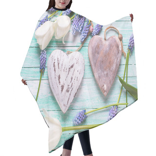 Personality  Flowers And Decorative Hearts Hair Cutting Cape