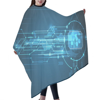 Personality  Vector Abstract Futuristic Circuit Board And Cpu, Illustration High Computer And Communication Technology Hair Cutting Cape