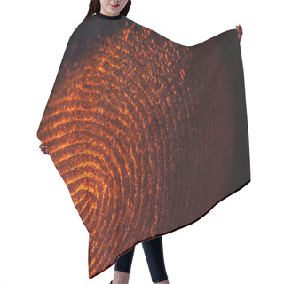 Personality  Red-orange Fingerprints On Black Hair Cutting Cape