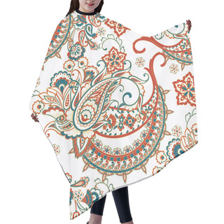 Personality  Paisley Seamless Pattern With Flowers In Indian Style. Hair Cutting Cape