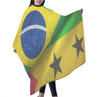 Personality  Brazil And Sao Tome And Principe Two Folded Flags Together Hair Cutting Cape