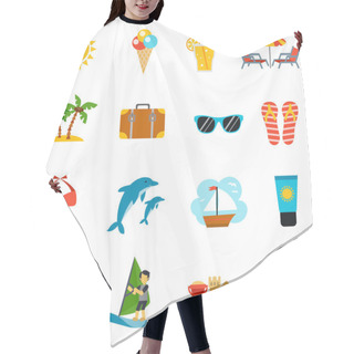 Personality  Summer Icons Set Hair Cutting Cape