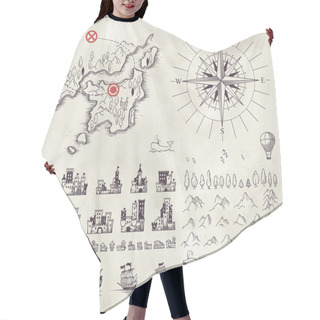 Personality  Set In Medieval Cartography Hair Cutting Cape