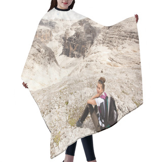 Personality  Cute Girl Hiking In The Mountains Hair Cutting Cape