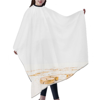 Personality  2019 Numbers Candles And Golden Confetti On White Background Hair Cutting Cape