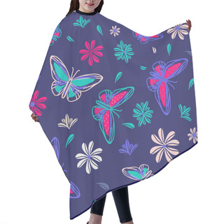 Personality  Seamless Pattern With Butterflies Hair Cutting Cape