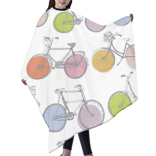 Personality  Vintage Colorful Bicycle Background Hair Cutting Cape
