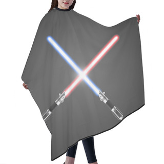 Personality  Crossed Lightsabers. Vector Illustration. Hair Cutting Cape