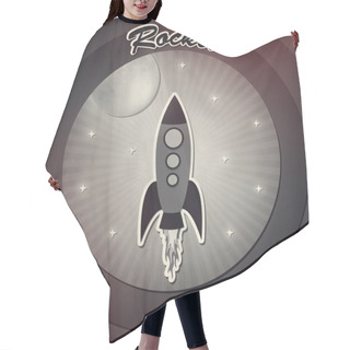 Personality  Vintage Rocket In Space Vector Illustration Hair Cutting Cape