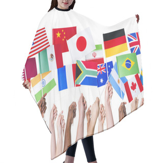 Personality  Hands With Symbols Of Flags Hair Cutting Cape