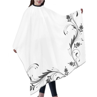 Personality  Decorative Floral Corner Ornament For Stencil Isolated On White  Hair Cutting Cape