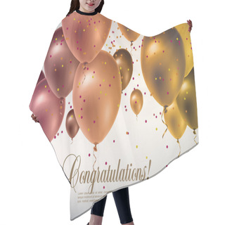 Personality  Background With Multicolored Flying Balloons And Confetti Hair Cutting Cape