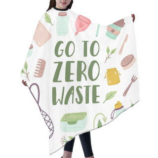 Personality  Hand Drawn Elements Of Zero Waste Life In Vector Hair Cutting Cape