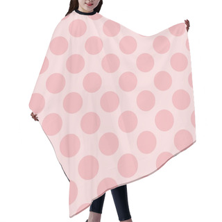 Personality  Seamless Vector Pastel Pattern With Dark Pink Polka Dots On A Sweet Baby Pink Background. Hair Cutting Cape
