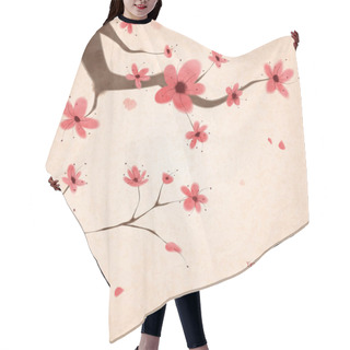Personality  Plum Flowers Tree Hair Cutting Cape