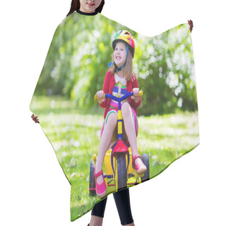 Personality  Little Girl Riding A Tricycle Hair Cutting Cape